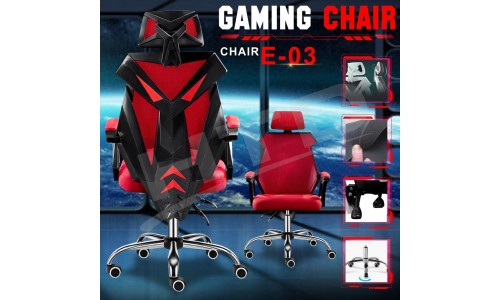 BG Furniture เก้าอี้เล่นเกมส์ เก้าอี้สำนักงาน ปรับนอนได้ Gaming Chair - รุ่น E-03 (Red) 